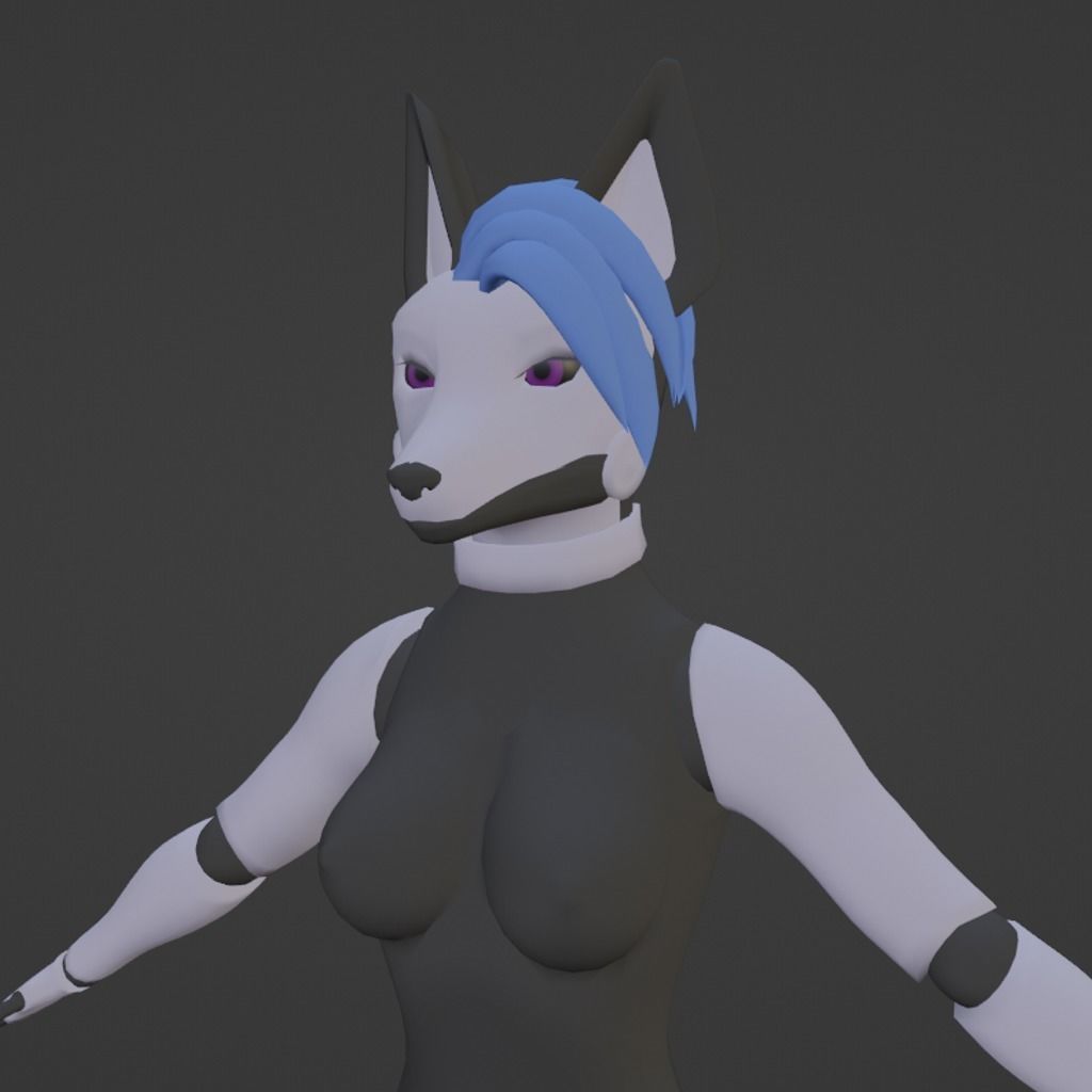 Furry Robot For VrChat and animation Low-poly 3D model_3