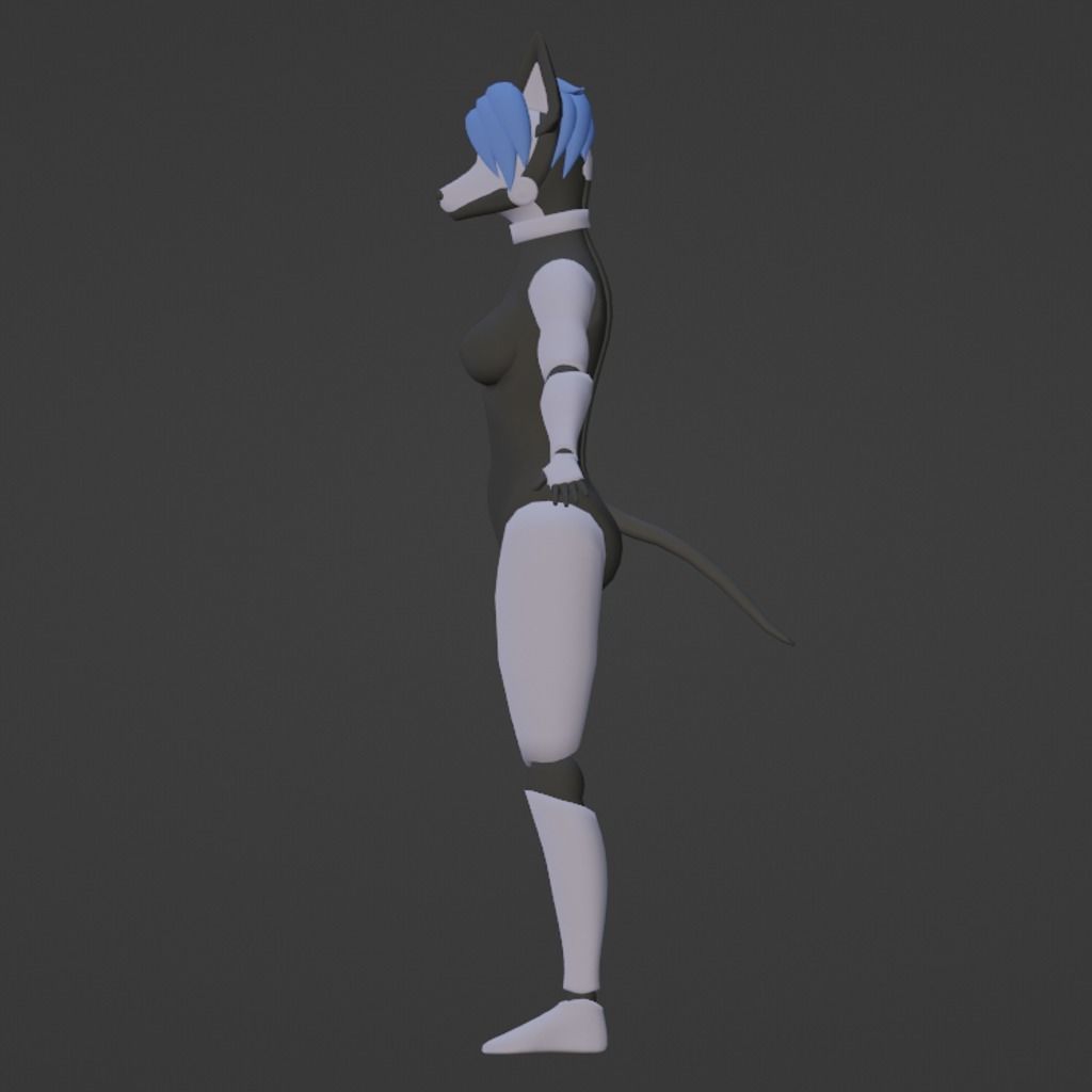 Furry Robot For VrChat and animation Low-poly 3D model_6