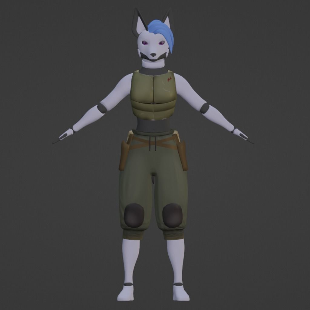 Furry Robot For VrChat and animation Low-poly 3D model_1