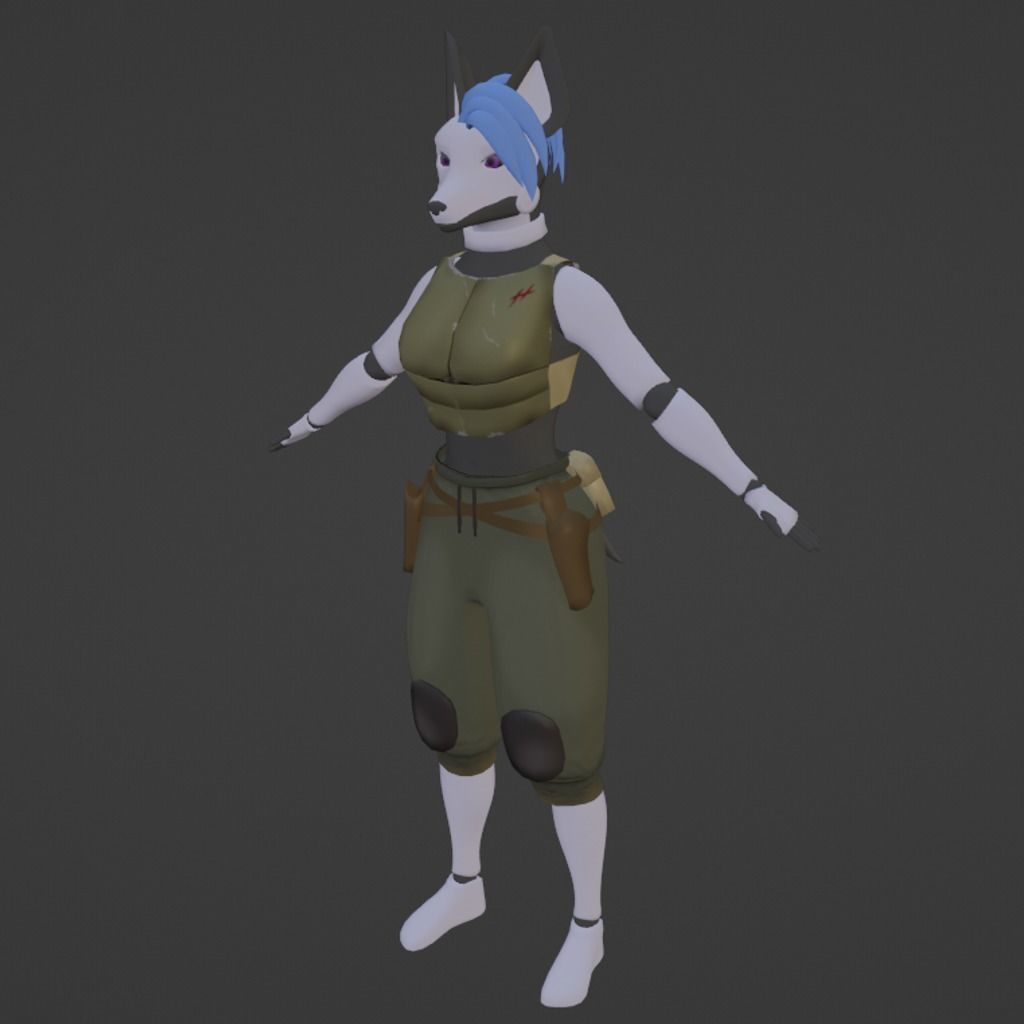 Furry Robot For VrChat and animation Low-poly 3D model_2