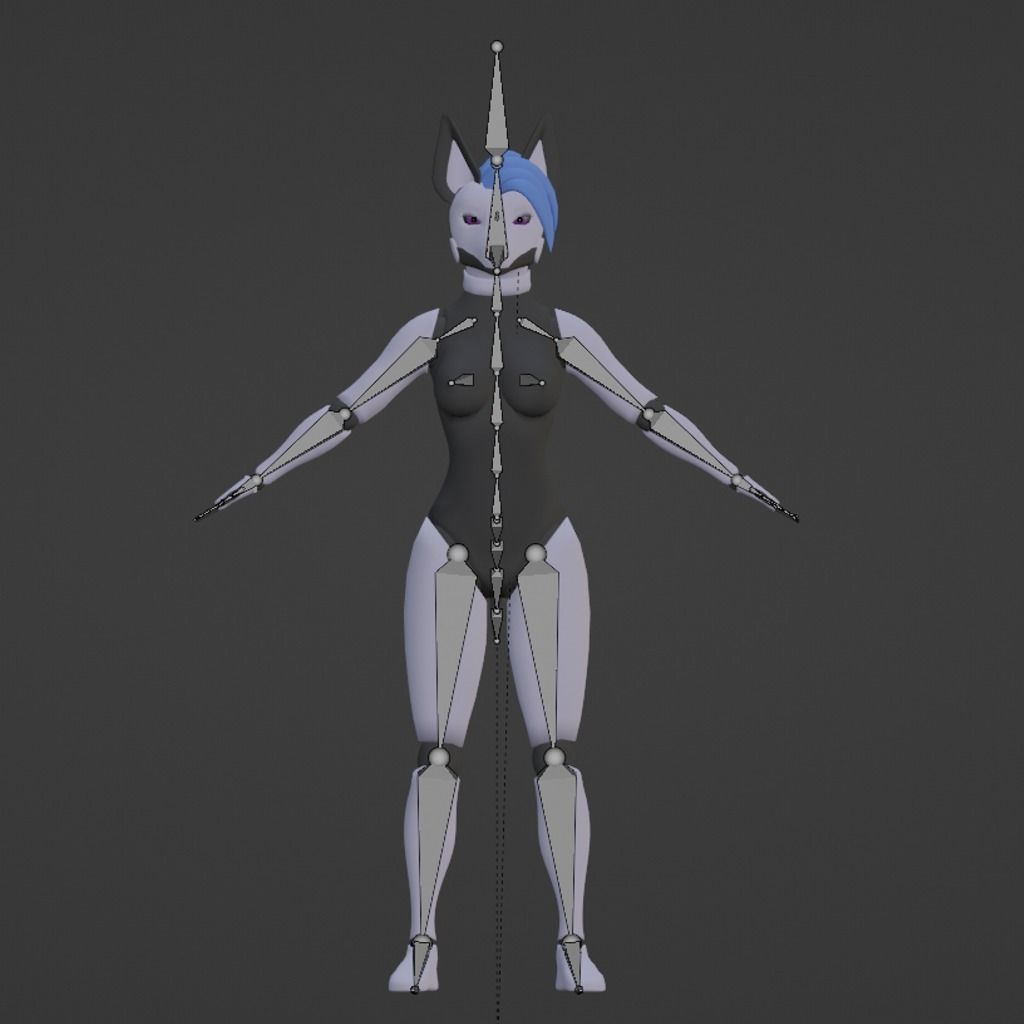Furry Robot For VrChat and animation Low-poly 3D model_8
