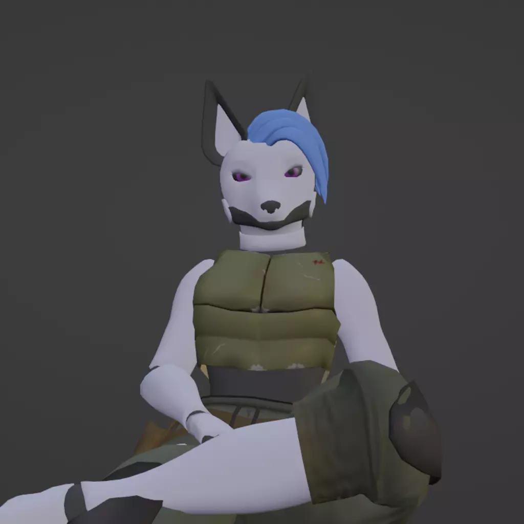 Furry Robot For VrChat and animation Low-poly 3D model_0