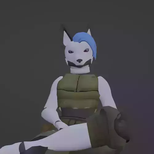 Furry Robot For VrChat and animation Low-poly 3D model