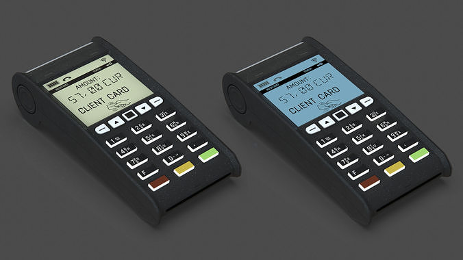 Credit Card Terminal Low-poly 3D model