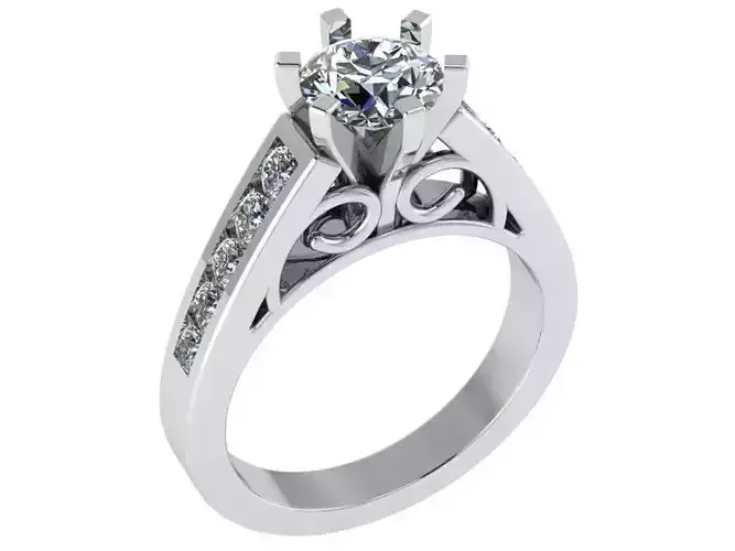 Peg Head Cathedral Diamond Ring 0249