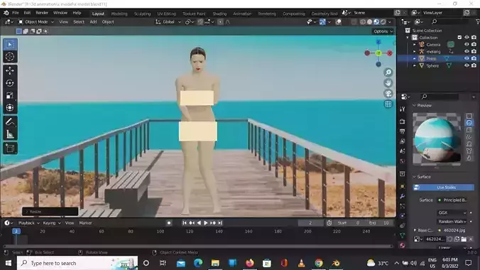 woman in bikini on dock