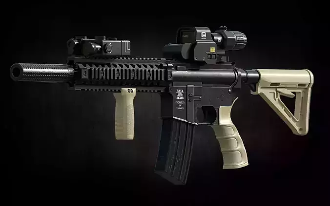 M4 Assault rifle low poly Game ready model