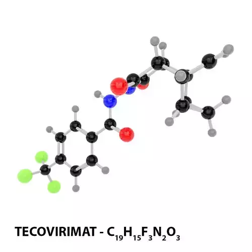 Drug TECOVIRIMAT Molecule 3D model