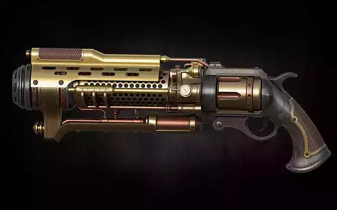 Stylized Sergey zimmer  low poly Game ready gun