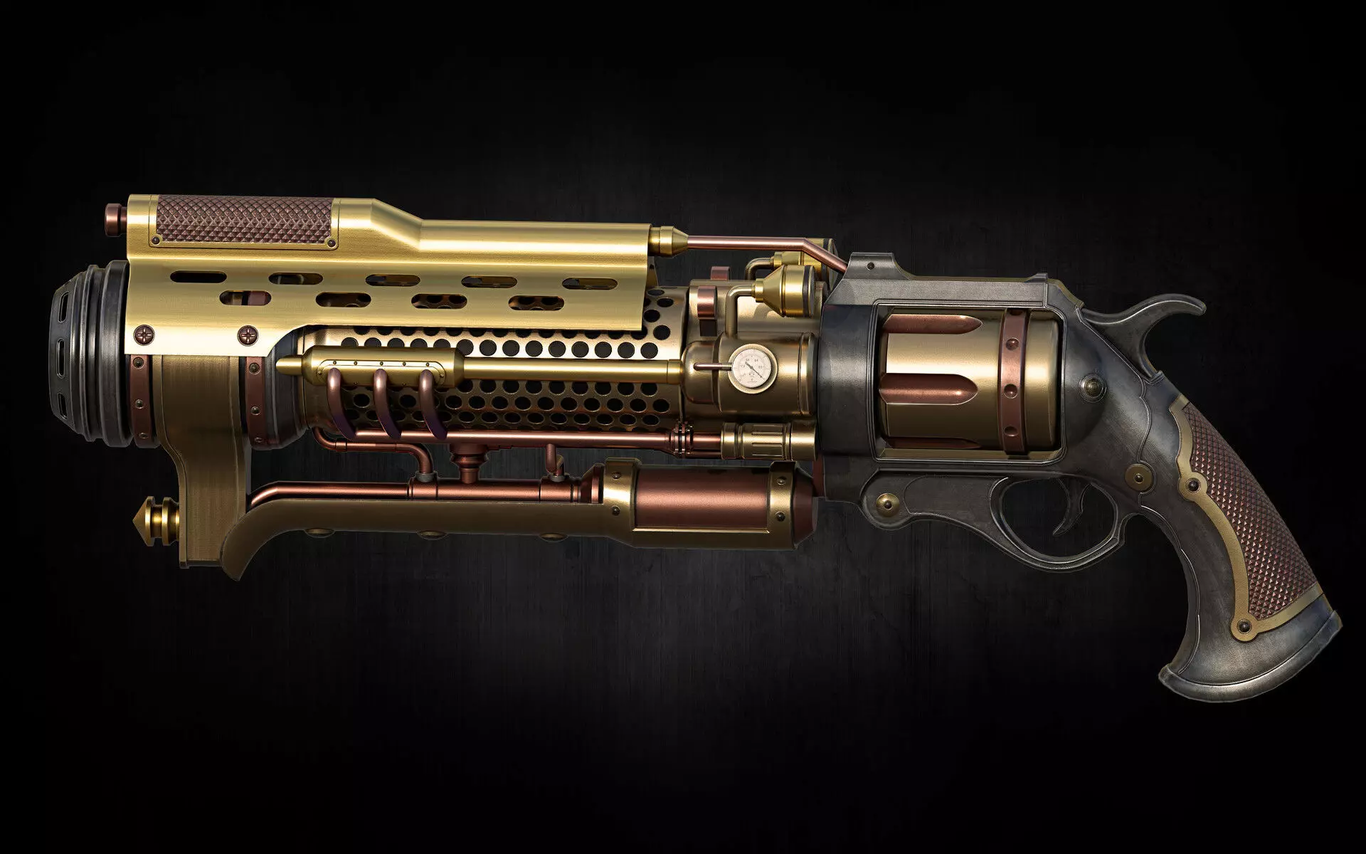 Stylized Sergey zimmer  low poly Game ready gun Low-poly 3D model_0