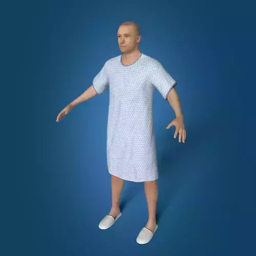 Aged Man - Patient Low-poly 3D model