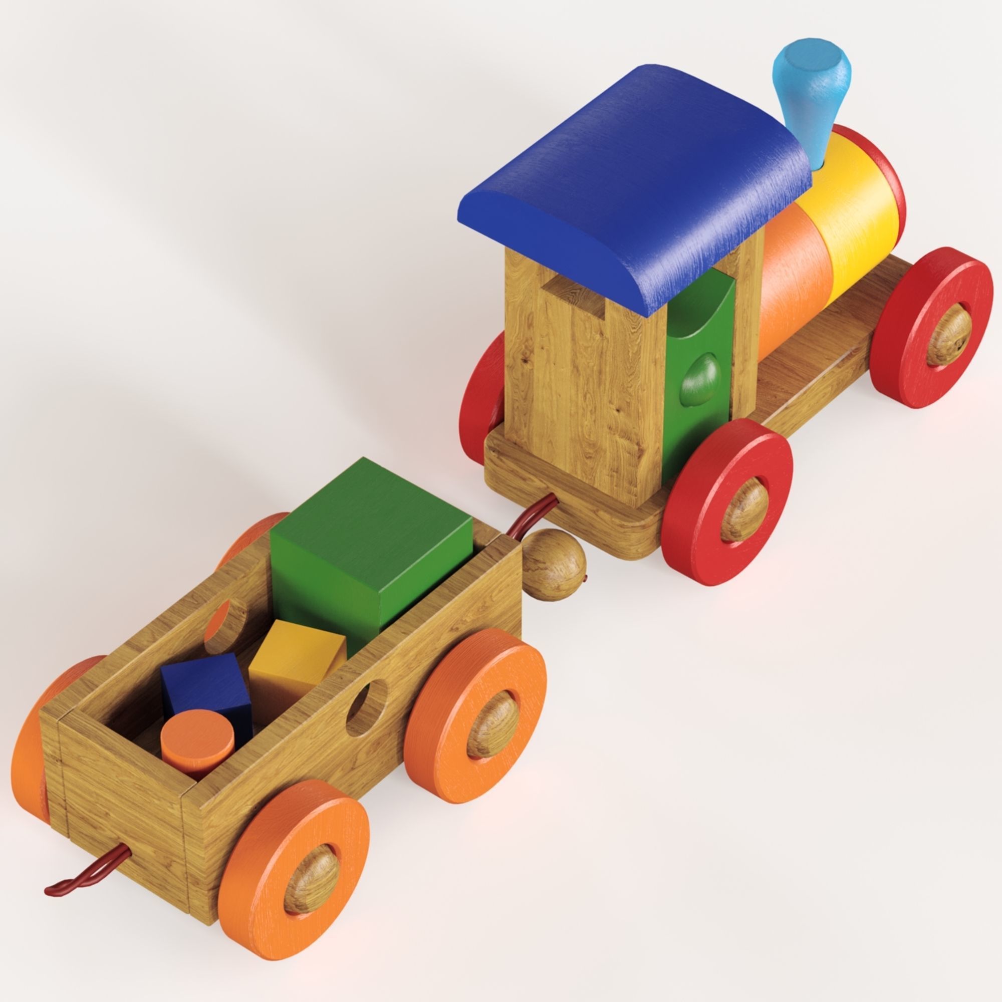 Toy Train Set 3D model_6
