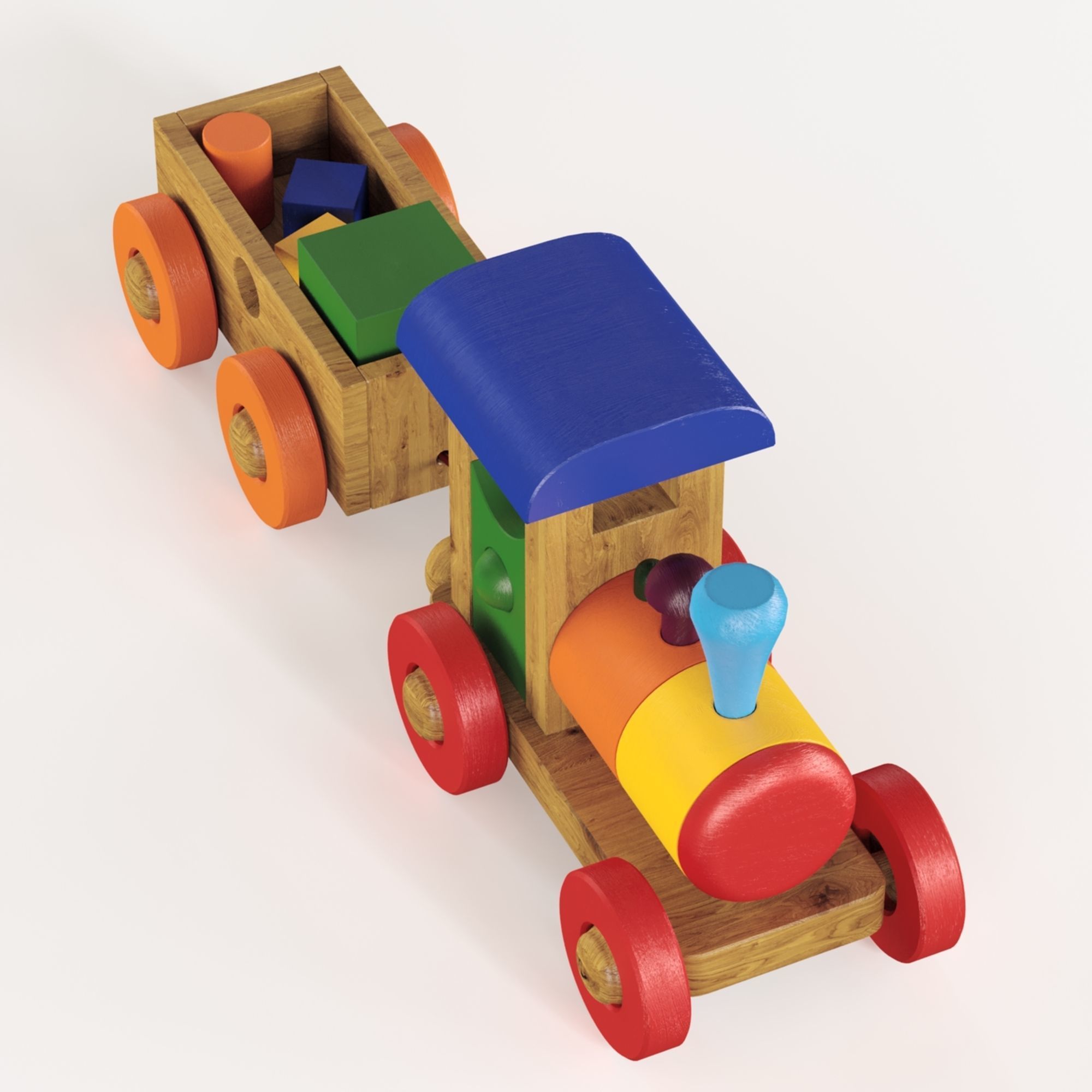 Toy Train Set 3D model_5