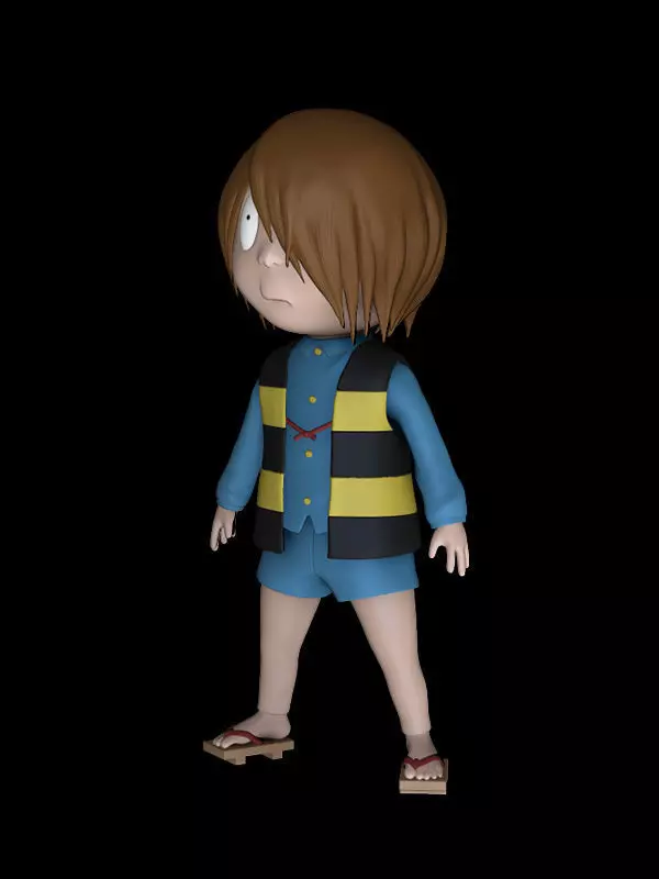Kitaro cartoon character 3D print model_0