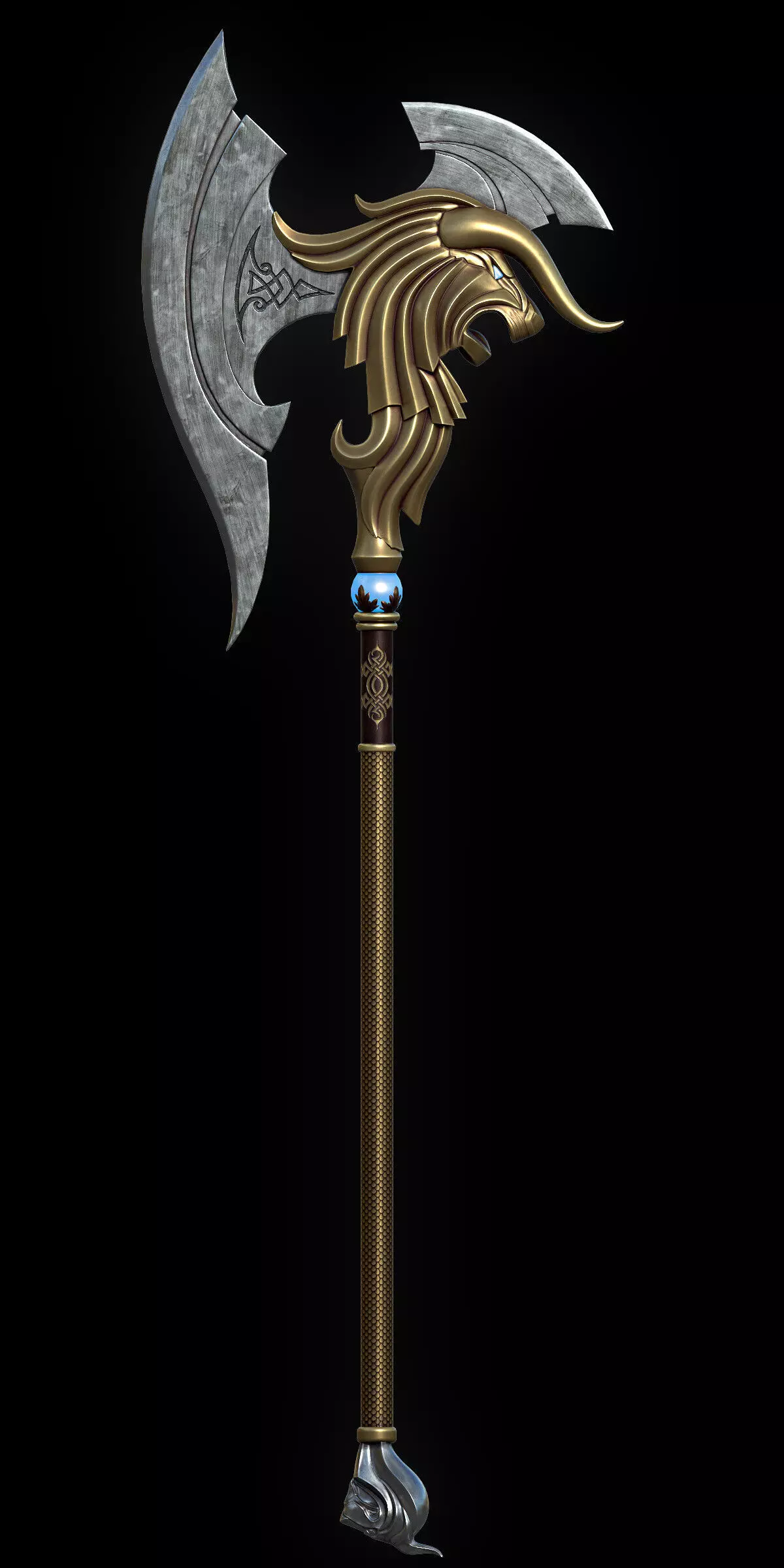 stylized Axe low poly game ready model Low-poly 3D model_0