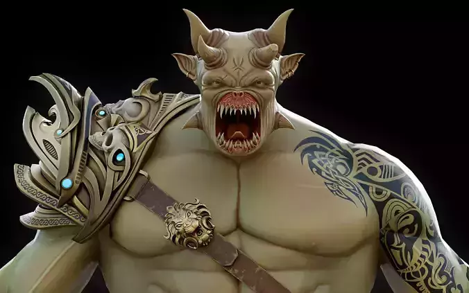 Stylized Creature Low poly game ready model with armors