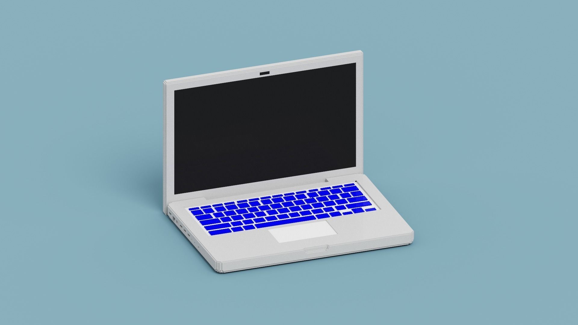 Voxel Laptop Low-poly 3D model_1