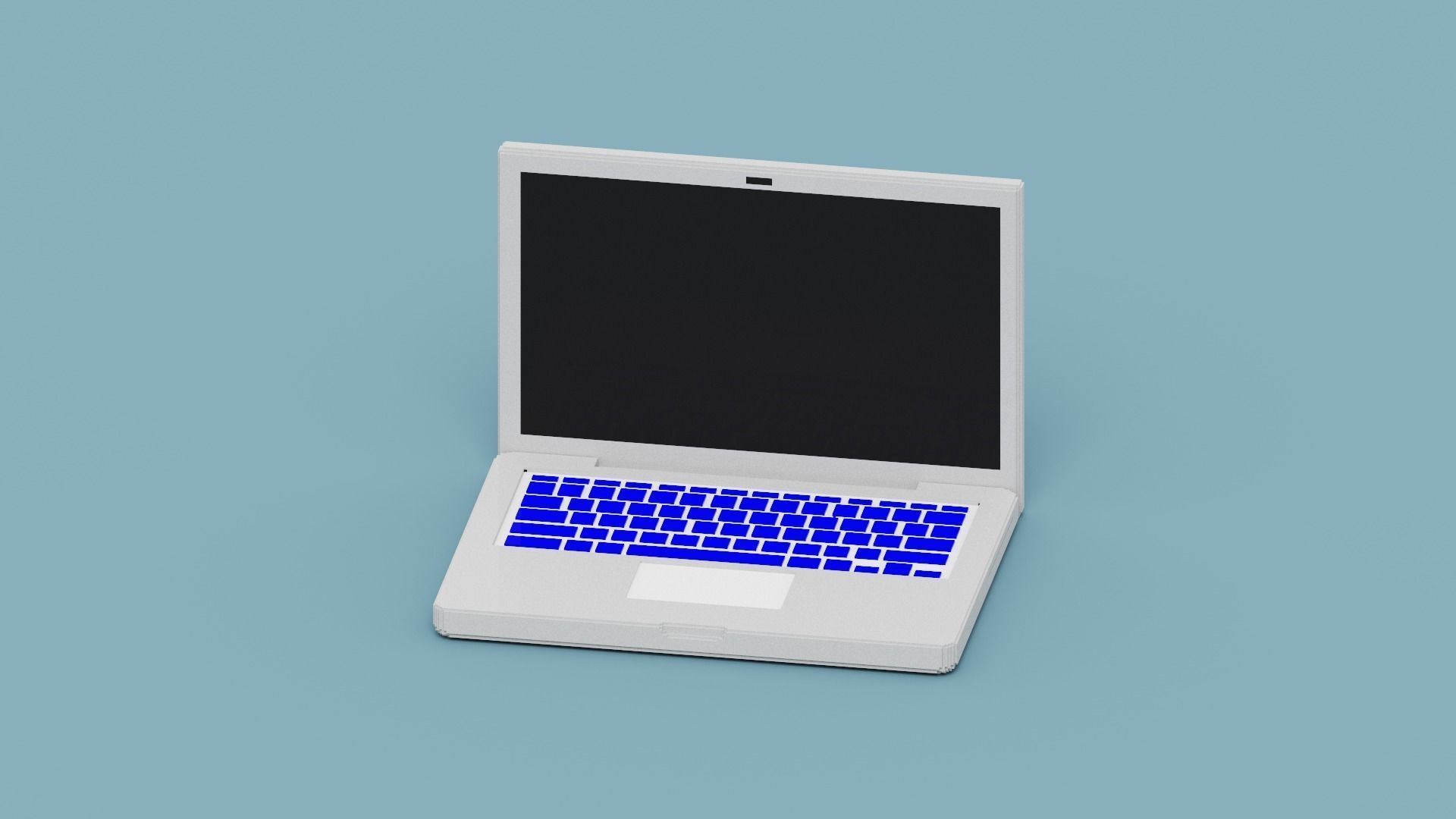 Voxel Laptop Low-poly 3D model_3