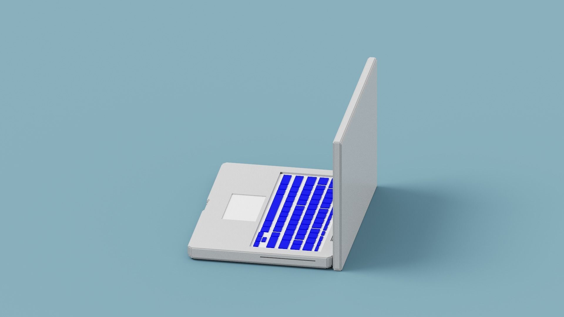Voxel Laptop Low-poly 3D model_6