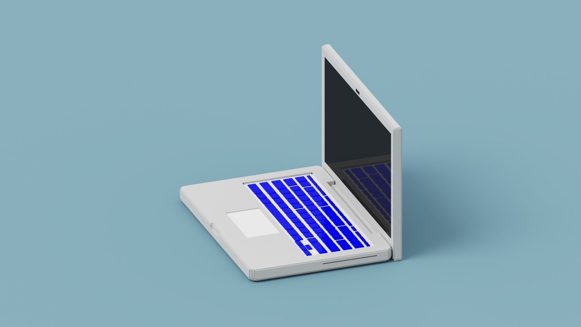 Voxel Laptop Low-poly 3D model_2