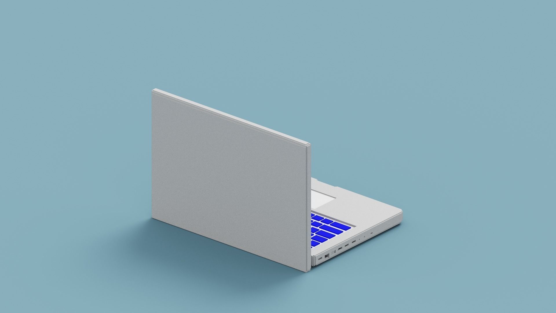 Voxel Laptop Low-poly 3D model_11