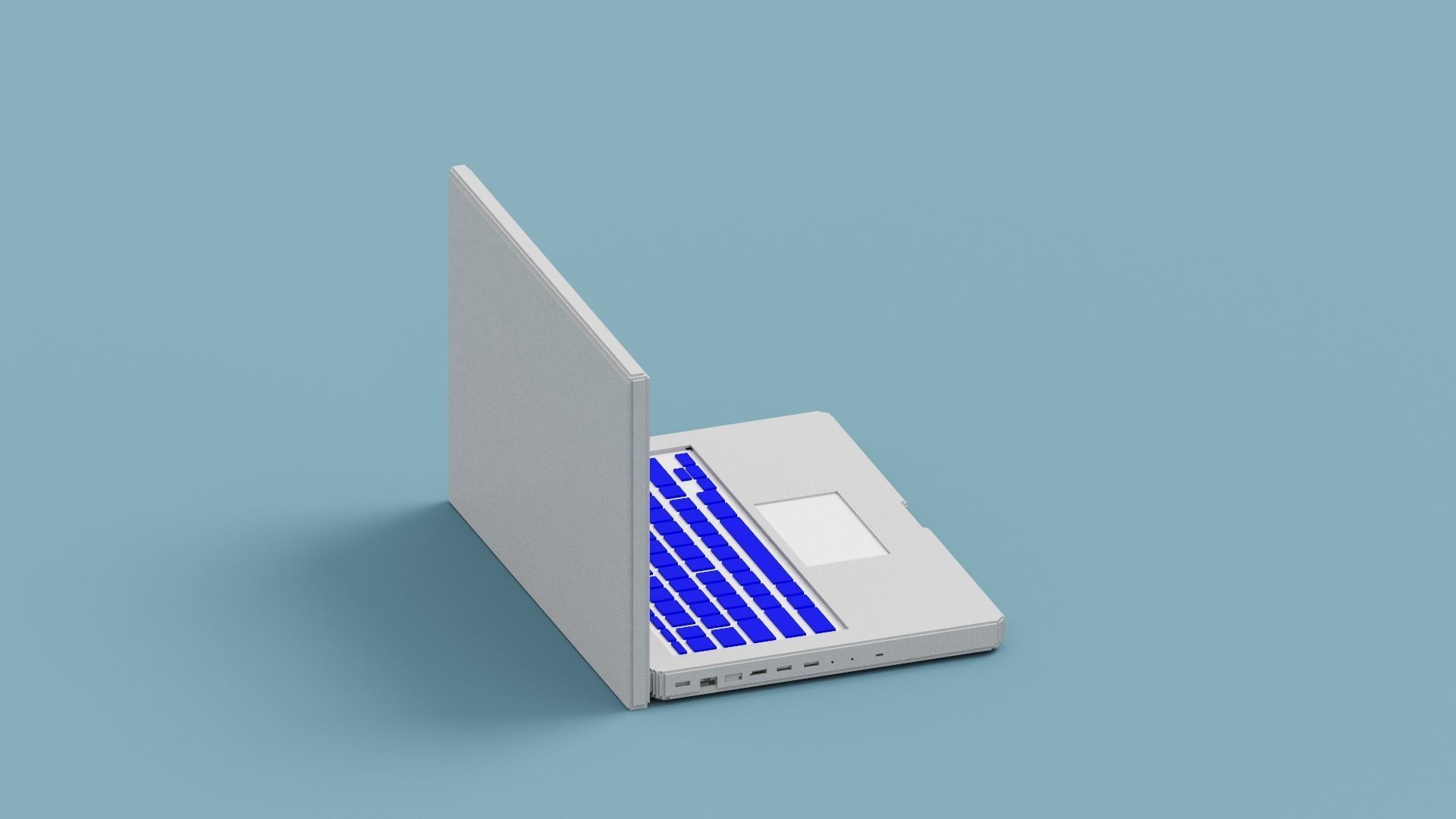 Voxel Laptop Low-poly 3D model_8