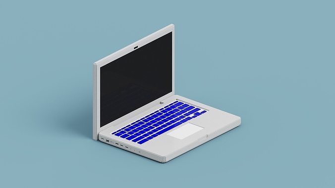 Voxel Laptop Low-poly 3D model