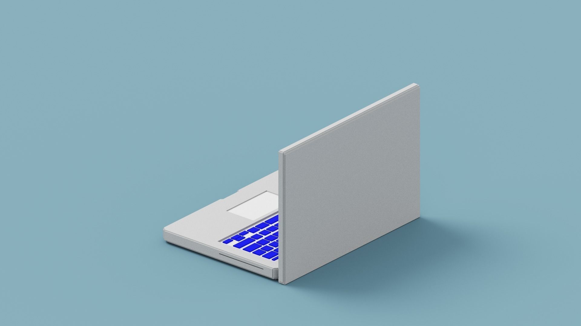Voxel Laptop Low-poly 3D model_5