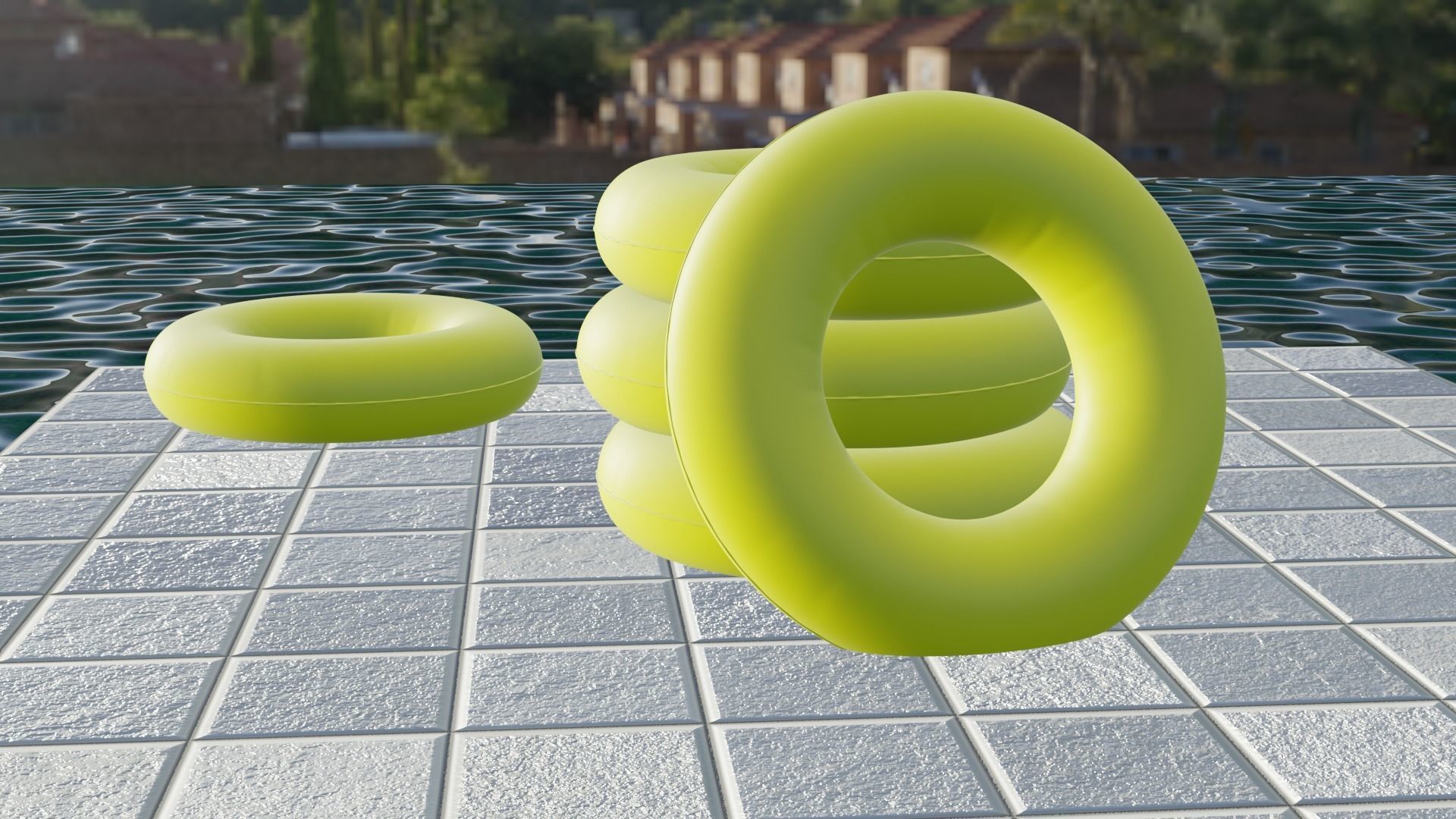 Floating tire Free low-poly 3D model_2