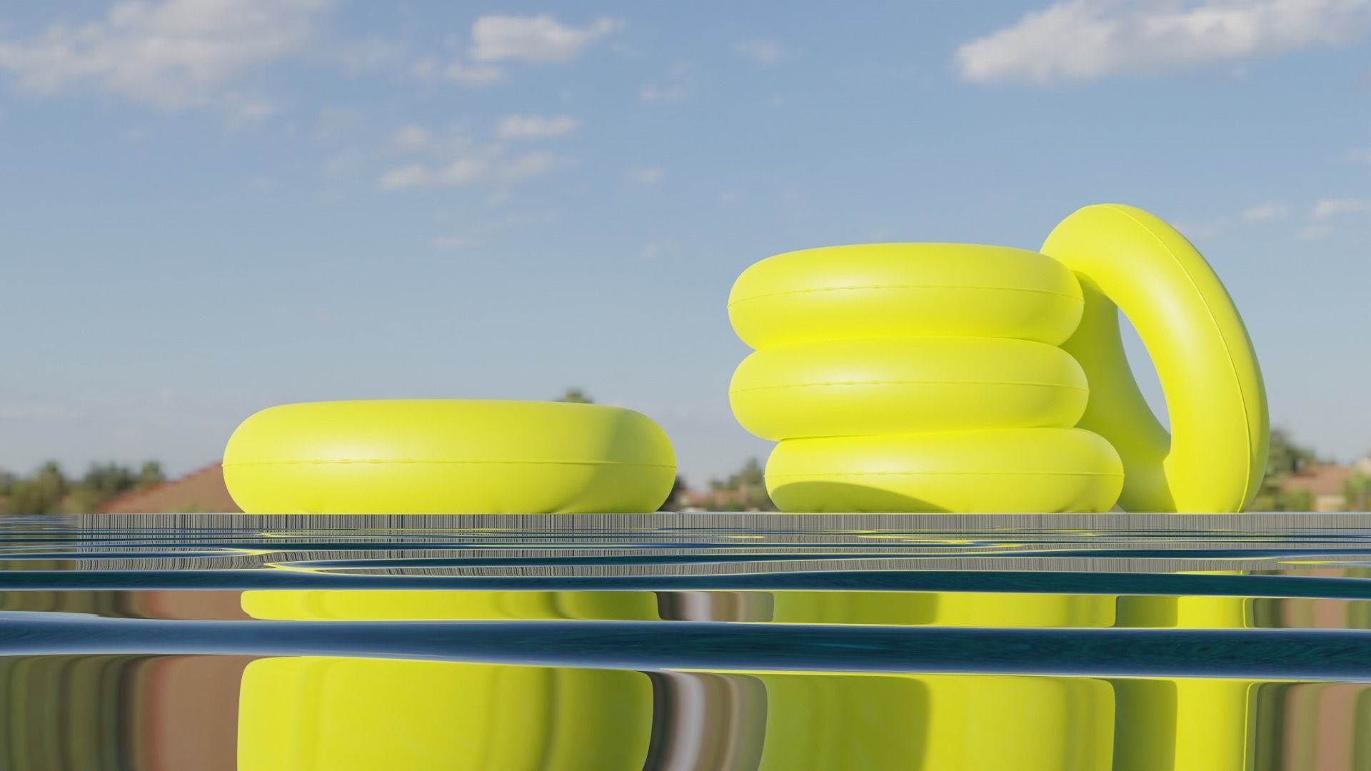 Floating tire Free low-poly 3D model_1