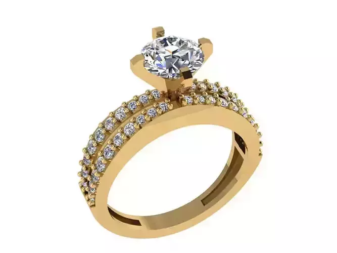 Ring301 diamond engagement ring gold