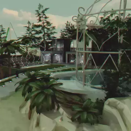 Large modern house on the island - Landscape