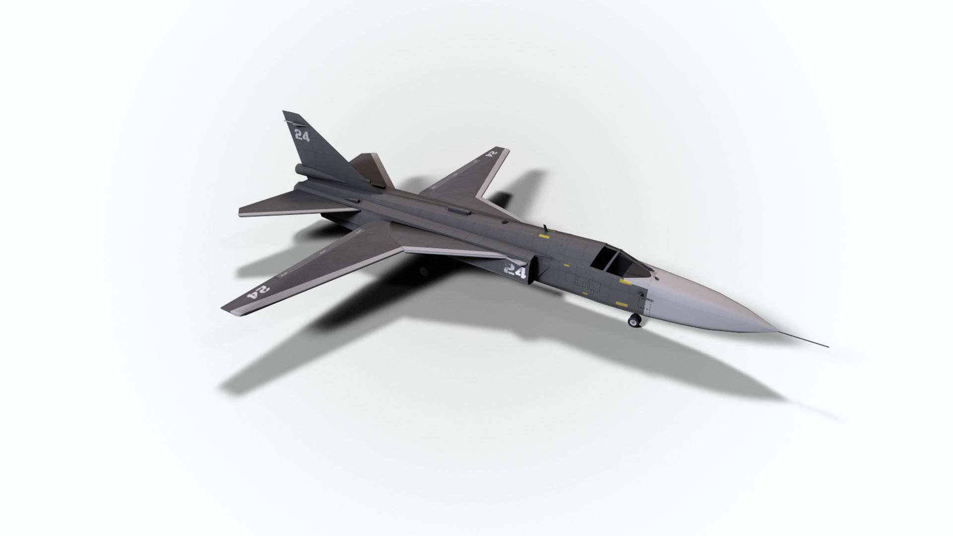 5in1 j20 su24 su35 su47 b2 aircraft low poly Low-poly 3D model_12