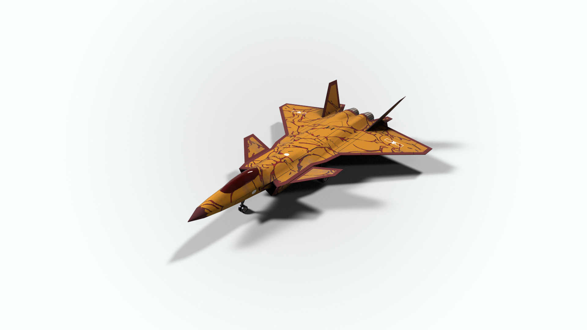 5in1 j20 su24 su35 su47 b2 aircraft low poly Low-poly 3D model_9