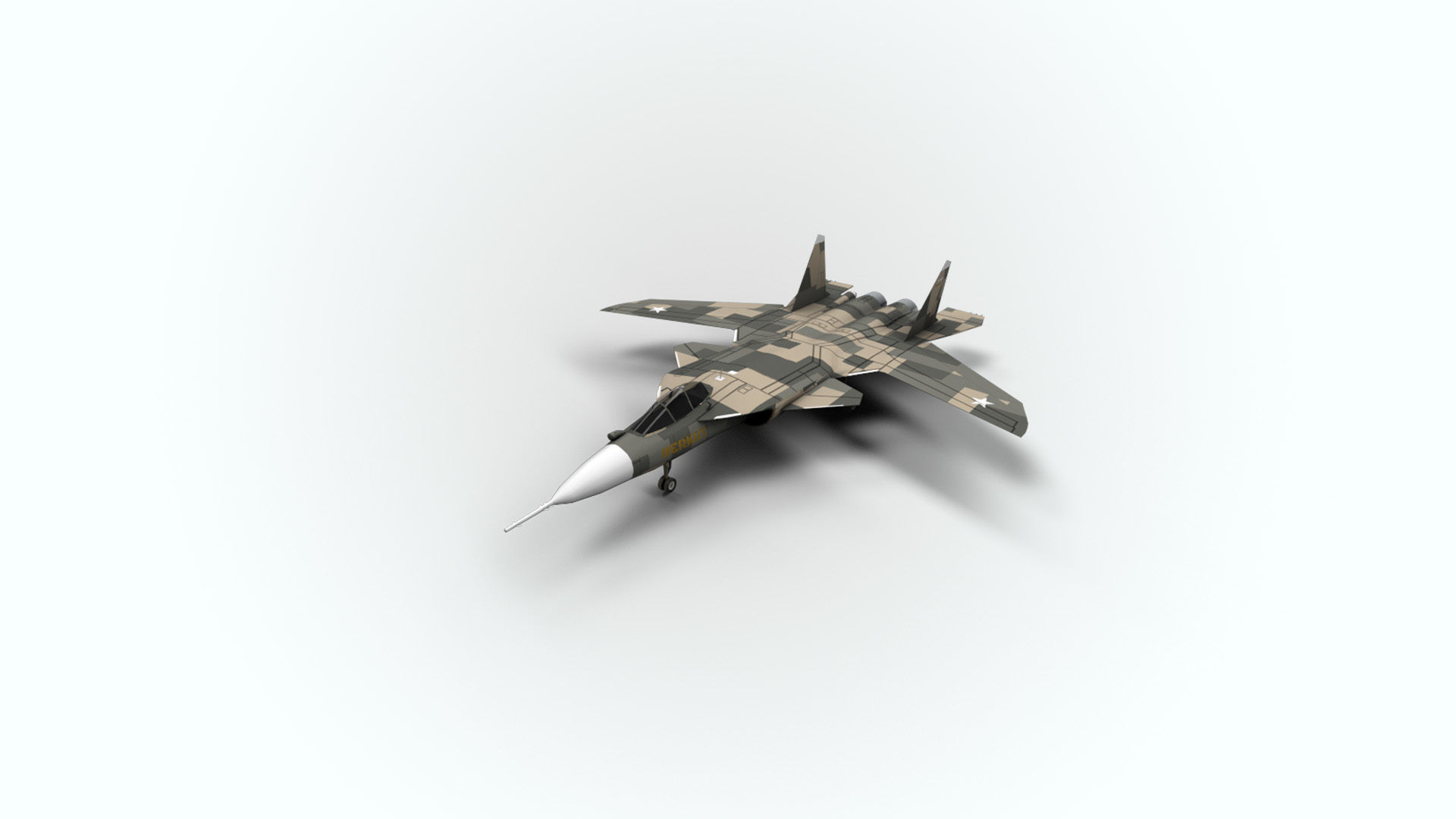 5in1 j20 su24 su35 su47 b2 aircraft low poly Low-poly 3D model_30