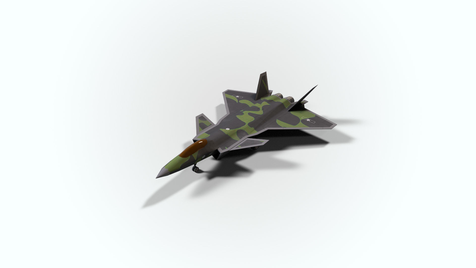 5in1 j20 su24 su35 su47 b2 aircraft low poly Low-poly 3D model_8