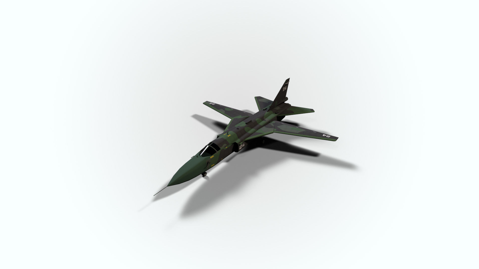 5in1 j20 su24 su35 su47 b2 aircraft low poly Low-poly 3D model_14