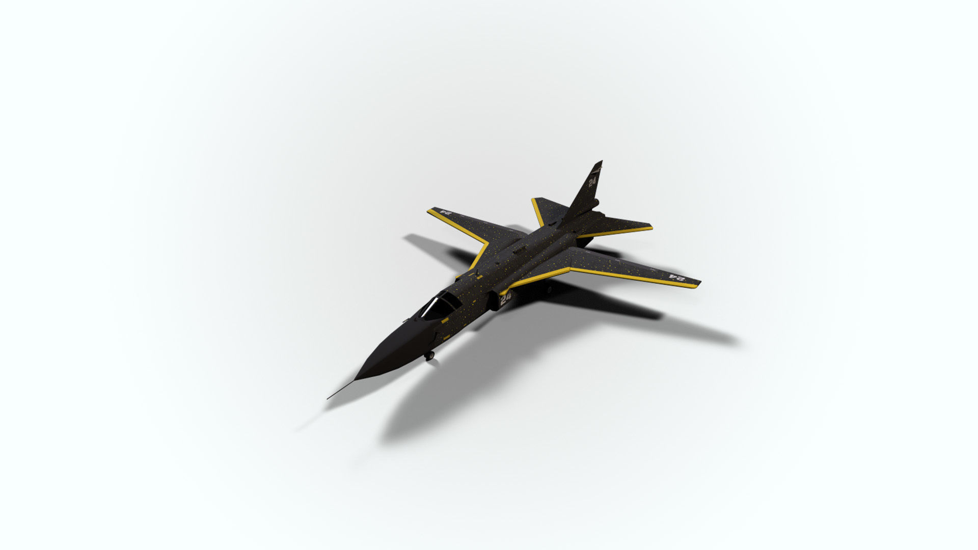 5in1 j20 su24 su35 su47 b2 aircraft low poly Low-poly 3D model_16