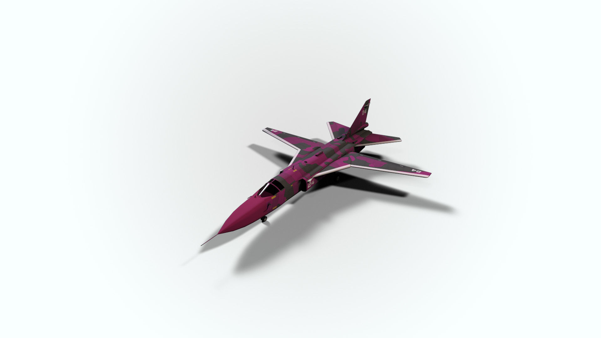 5in1 j20 su24 su35 su47 b2 aircraft low poly Low-poly 3D model_15