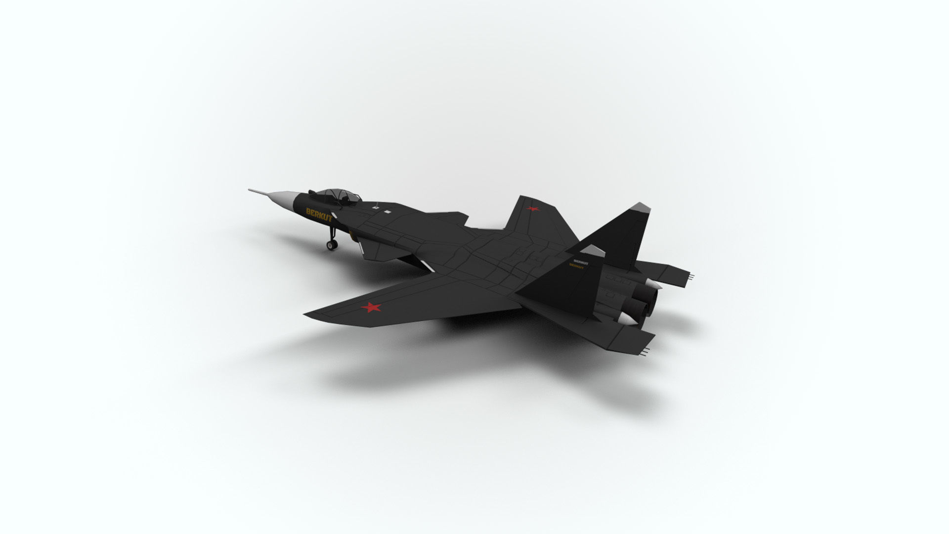 5in1 j20 su24 su35 su47 b2 aircraft low poly Low-poly 3D model_24