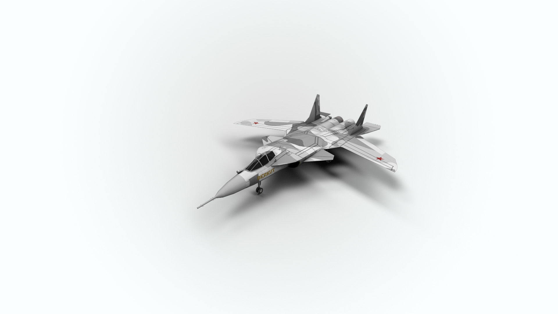 5in1 j20 su24 su35 su47 b2 aircraft low poly Low-poly 3D model_27