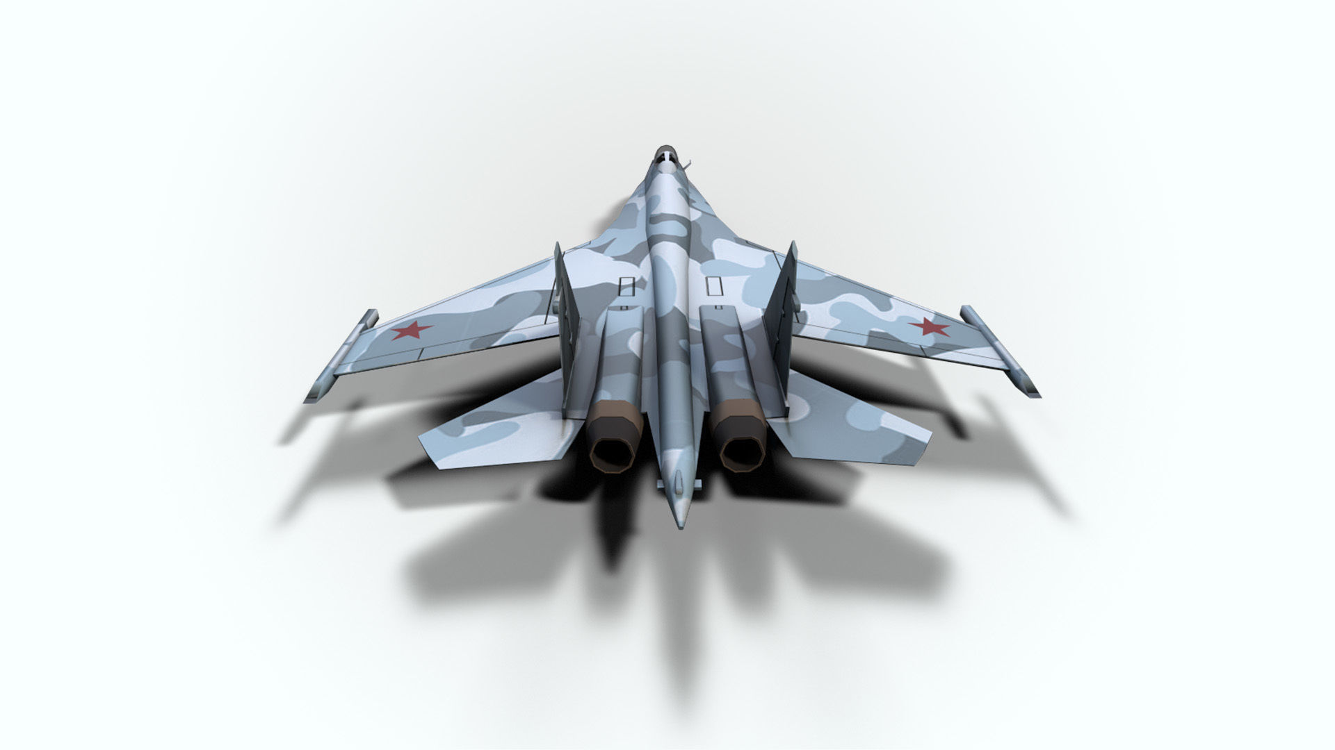 5in1 j20 su24 su35 su47 b2 aircraft low poly Low-poly 3D model_20