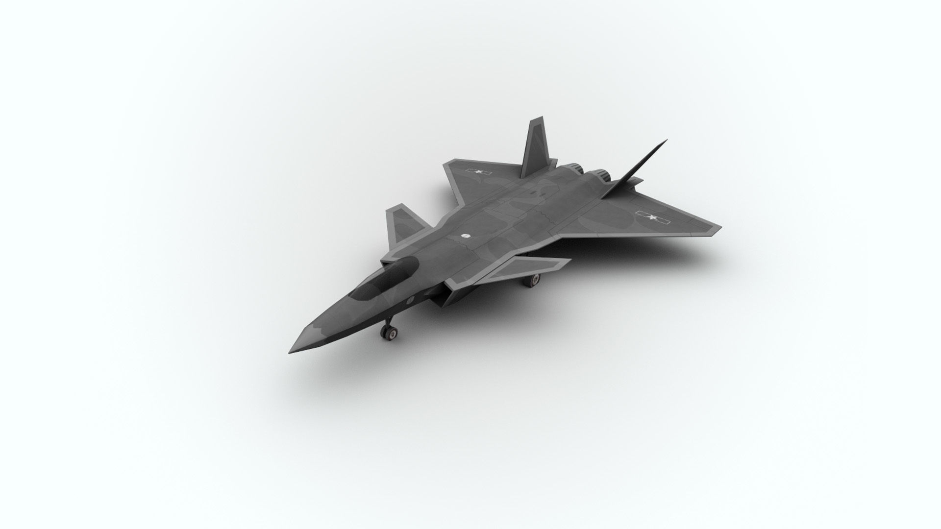 5in1 j20 su24 su35 su47 b2 aircraft low poly Low-poly 3D model_5