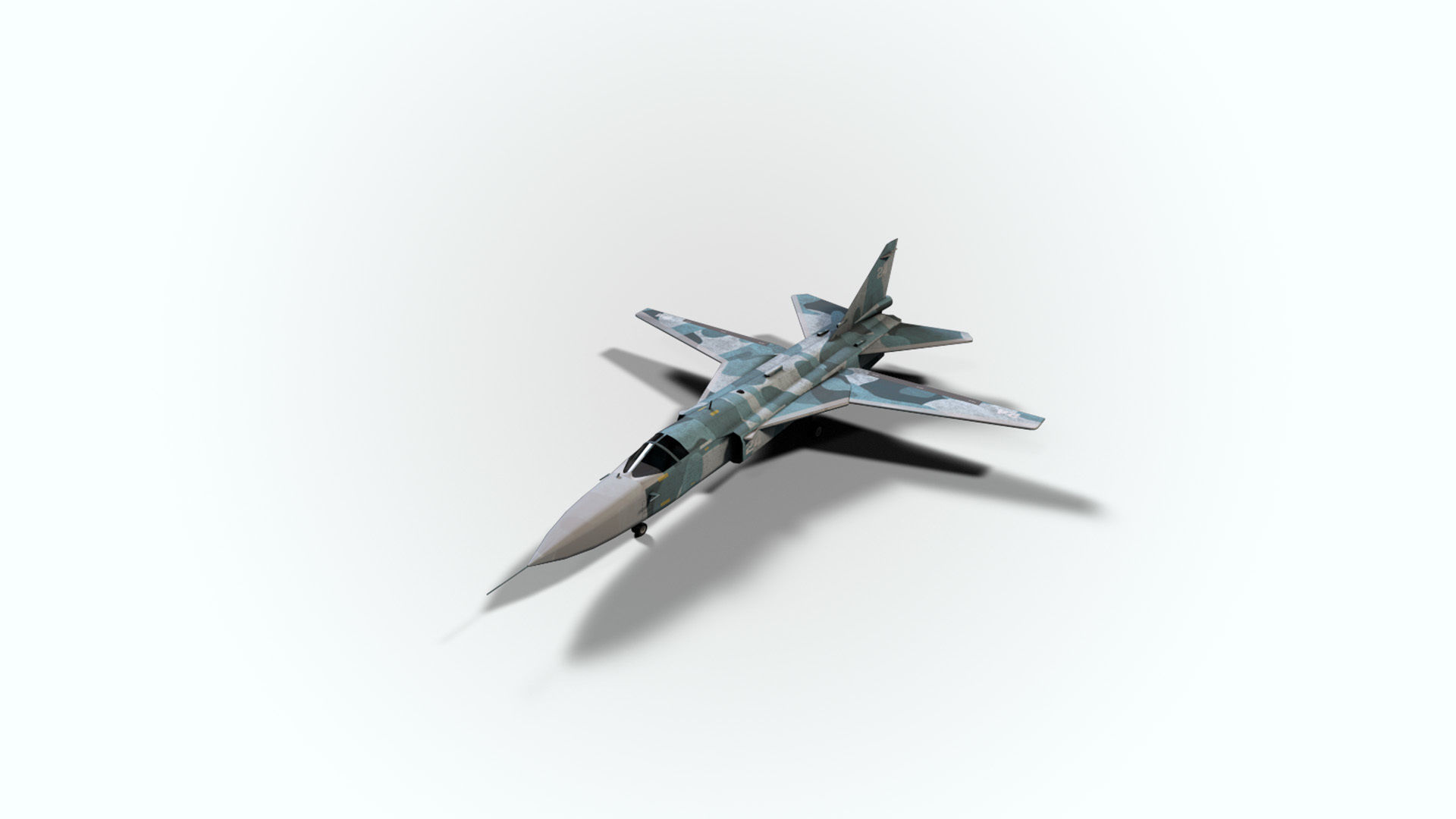 5in1 j20 su24 su35 su47 b2 aircraft low poly Low-poly 3D model_13