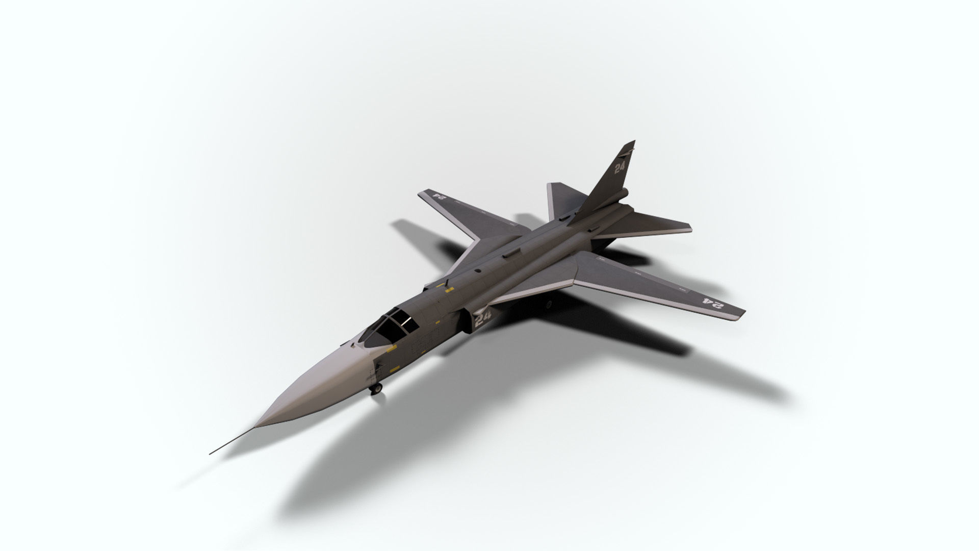 5in1 j20 su24 su35 su47 b2 aircraft low poly Low-poly 3D model_10