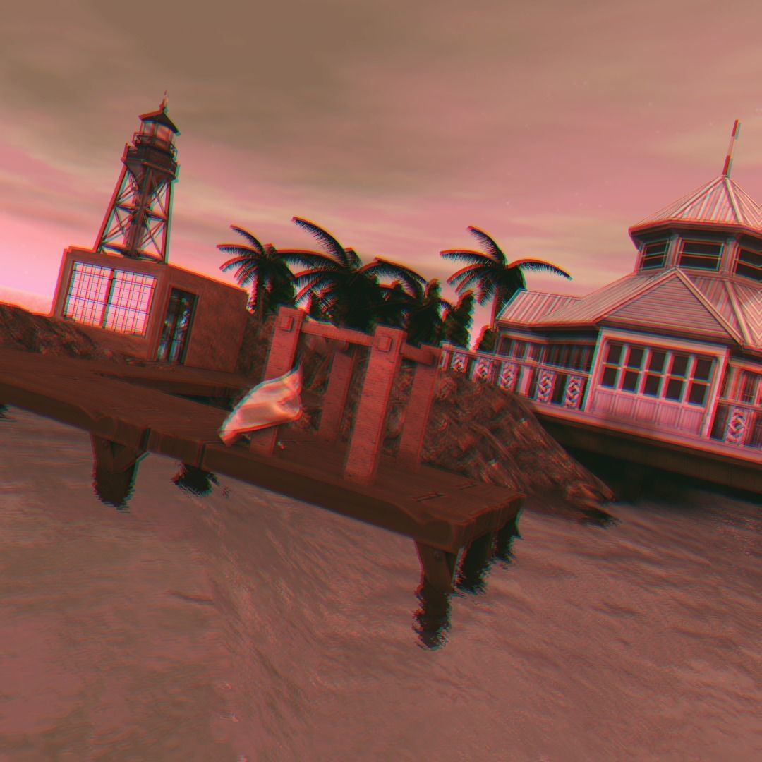 Bar on the beach island Low-poly 3D model_3