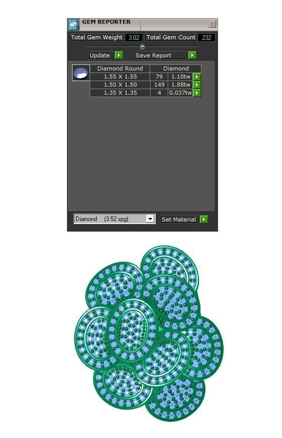 Ring304 diamond cluster ring gold 3D print model_5