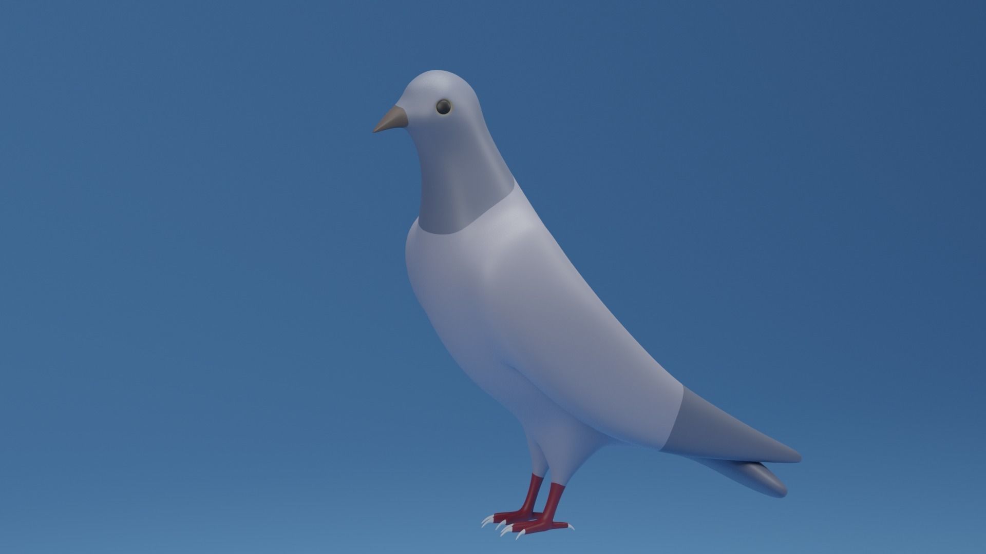 Cartoon Cute Pigeon Dove Low-poly 3D model_6
