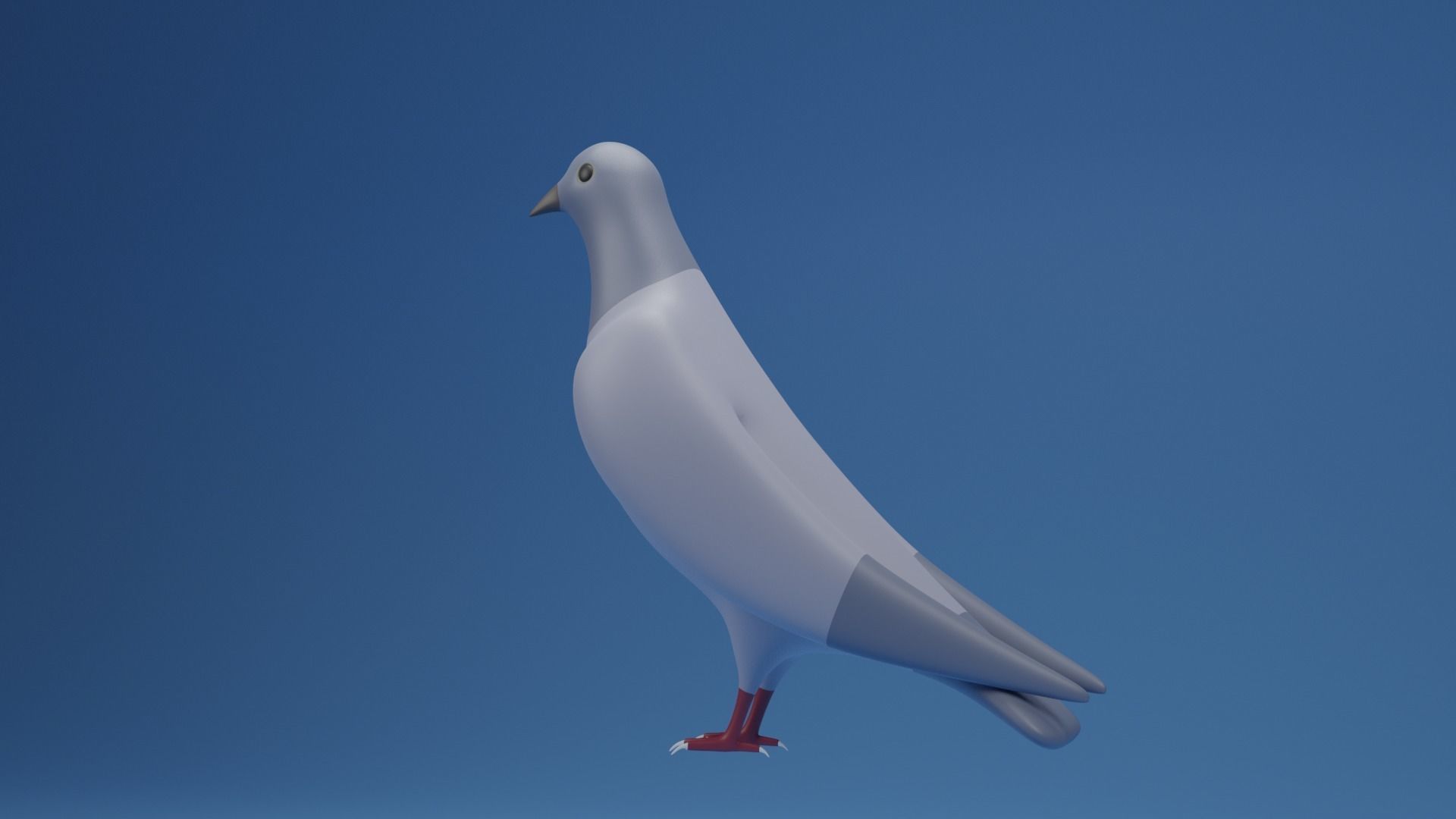 Cartoon Cute Pigeon Dove Low-poly 3D model_5
