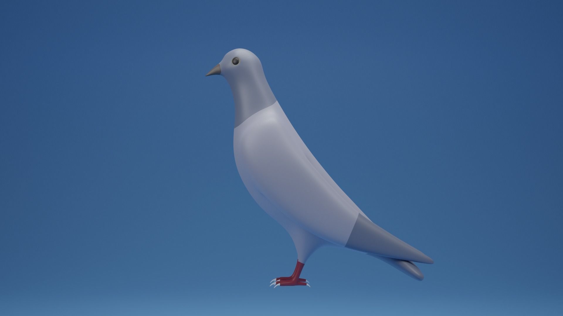 Cartoon Cute Pigeon Dove Low-poly 3D model_3